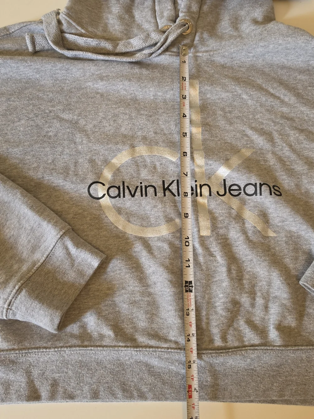 Calvin Klein Jeans Heather Gray Logo Hoodie Sweatshirt